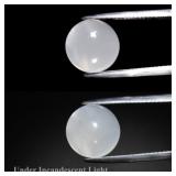 5.71ct Round Cabochon Natural White Cat's Eye Moon