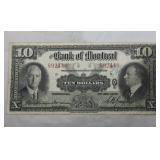 Bank of Montreal $10 1935 Banknote 505-60-04
