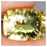 Antique Concave Cut Natural Unheated Lemon Quartz