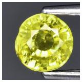 1.01ct 5.3mm Round Natural Yellowish Green Grossul