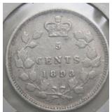 Canada 5 Cents 1893