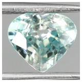 Heart Cut Natural Heated Top Seafoam Blue Zircon C