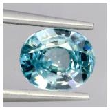 Oval Cut Natural Heated Top Seafoam Blue Zircon Ca