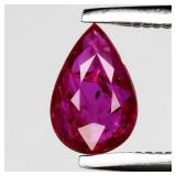 0.49ct 6.5x4.3mm Pear Natural Purplish Red Ruby -