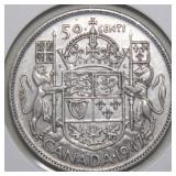 Canada 50 Cents 1947 Straight 7