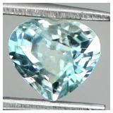 Heart Cut Natural Heated Seafoam Top Blue Zircon C