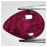 3.22ct Pear Cabochon Natural Purplish Red Ruby - H