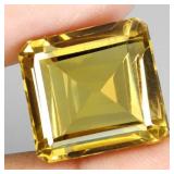 Octagon Cut Natural Unheated Top Yellow Citrine Br