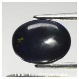 0.97ct 9.5x7mm Oval Cabochon Natural Black Opal -