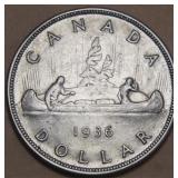 Canada Silver Dollar 1938