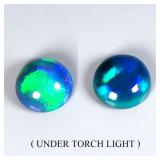 Pair 2pcs Round Natural AAA Floral Flash Play Of C