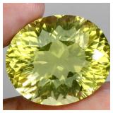 Oval Concave Cut Natural Unheated Lemon Quartz Bra