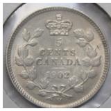 Canada 5 Cents 1902H Large H