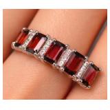Silver 2.5g Garnet App 2.5ct Ring Retail