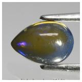 0.43ct 7x5mm Pear Cabochon Natural Black Opal - Sp