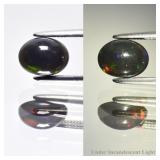 0.76ct 7.7x6mm Oval Cabochon Natural Black Opal -