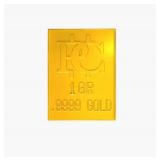1 Grain (1/15 gram) Gold Snap Bar .9999 Pure Gold