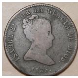 Spain Isabel ll 1835 8 Maradevis