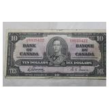 Canada $10 Banknote 1937 BC-24b Gordon Towers