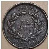 Canada LC-29E1 Montreal Un Sou Bouquet Token Br695