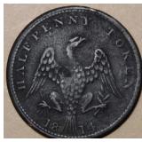 Canada LC-54C2 Spread Eagle 1814 1/2 Penny Token