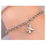 Silver 3.7g Genuine Diamond 0.01ct Bracelet 6.