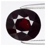 1.65ct 7x6.3mm Oval Natural Orangish Red Garnet -