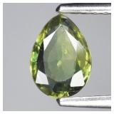 0.74ct 7x5mm VS Pear Natural Green Sapphire - Heat