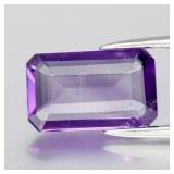 1.76ct 10.5x6.5mm Octagon Natural Purple Amethyst