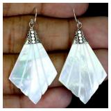 925 Sterling Silver Earrings Fancy Mother Of Pearl