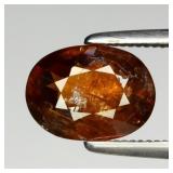 1.87ct 8x6mm Oval Natural Orange Zircon - Unheated