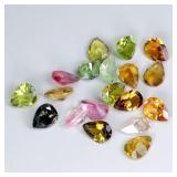 Pear Natural Unheated Multi Color Tourmaline 19pcs
