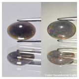0.94ct 9x6mm Oval Cabochon Natural Black Opal - Co