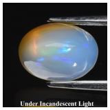 1.34ct Oval Cabochon Natural White Opal - Spectral