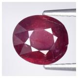 1.76ct 8x7mm Oval Natural Reddish Purple Rhodolite