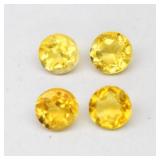 4pcs Lot 0.43ct t.w Round Natural Yellow Citrine -