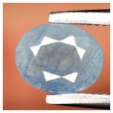 0.82ct 6x4.7mm Oval Blue Sapphire - Heated Glass F