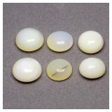 6pcs Lot 12.07ct t.w Oval Cabochon Natural White Y
