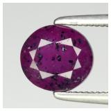1.51ct 6.5x6mm Oval Natural Pinkish Purple Sapphir