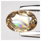 0.47ct 5.5x4mm Oval Natural Light Champagne Zircon