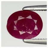 1.27ct 7x5.5mm Oval Natural Red Ruby - Unheated, M