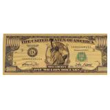 Gold Foil United States 1,000,000 Banknote