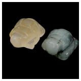 Pair 2pcs 47.60ct 21.5x15mm Turtle Carving Natural