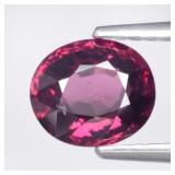 1.33ct 7x6mm Oval Natural Purplish Pink Rhodolite