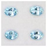 Oval Cut Natural Top Sky Blue Topaz Africa 4pcs 4.