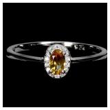 925 Sterling Silver Ring Oval Citrine 5x3mm Natura