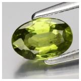 0.80ct 7x4.5mm Oval Natural Green Sapphire - Heate