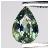 0.80ct Pear Natural Bluish Green Sapphire - Unheat