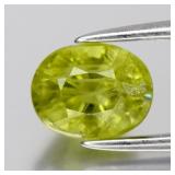 1.30ct 6.5x5mm Oval Natural Yellowish Green Grossu