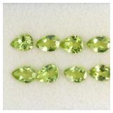 Pear Cut Natural Unheated Apple Green Peridot 8pcs